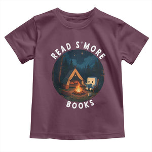 Camping Lover Toddler T Shirt Read Smore Books Funny Smores TS12 Maroon Print Your Wear