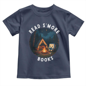 Camping Lover Toddler T Shirt Read Smore Books Funny Smores TS12 Navy Print Your Wear