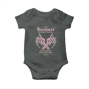 Baby Boomers Baby Onesie The Badass Generation Before All You Sissies Were Born TS12 Dark Heather Print Your Wear