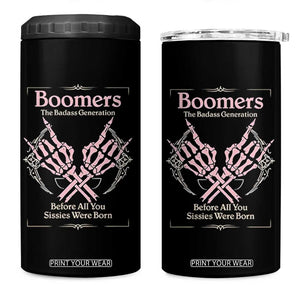 Baby Boomers 4 in 1 Can Cooler Tumbler The Badass Generation Before All You Sissies Were Born TS12 One Size: 16 oz Black Print Your Wear