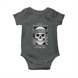 Baby Boomers Generation Baby Onesie Retro Badass Quote Gift TS12 Dark Heather Print Your Wear