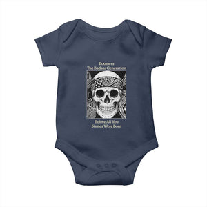 Baby Boomers Generation Baby Onesie Retro Badass Quote Gift TS12 Navy Print Your Wear