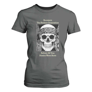 Baby Boomers Generation T Shirt For Women Retro Badass Quote Gift TS12 Dark Heather Print Your Wear