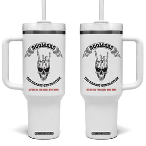 Baby Boomers The Badass Generation Funny Quote Gift Tumbler With Handle TS12 One Size: 40 oz White Print Your Wear