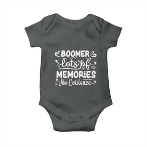 Baby Boomer Generation Baby Onesie Lots Of Memories No Evidence TS12 Dark Heather Print Your Wear