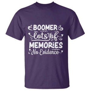 Baby Boomer Generation T Shirt Lots Of Memories No Evidence TS12 Purple Print Your Wear