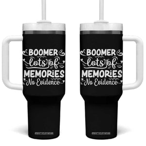 Baby Boomer Generation Tumbler With Handle Lots Of Memories No Evidence TS12 One Size: 40 oz Black Print Your Wear