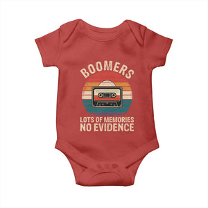Funny Baby Boomers Lots Of Memories No Evidence Gift Baby Onesie TS12 Red Print Your Wear