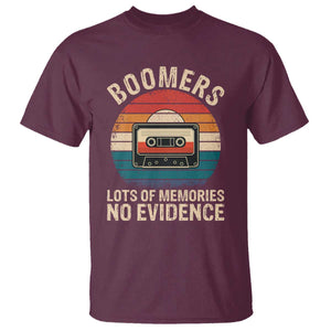 Funny Baby Boomers Lots Of Memories No Evidence Gift T Shirt TS12 Maroon Print Your Wear