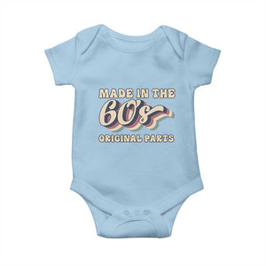 Made In The 60s Original Parts Baby Onesie Funny Boomers Birthday Gift TS12 Light Blue Print Your Wear