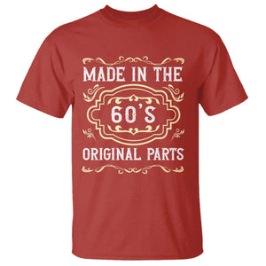 Made In The 60s Original Parts T Shirt Vintage Baby Boomer Gift TS12 Red Print Your Wear