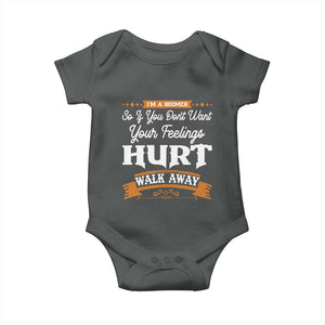 Baby Boomers Baby Onesie If You Dont Want Your Feelings Hurt Walk Away TS12 Dark Heather Print Your Wear