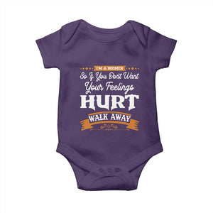 Baby Boomers Baby Onesie If You Dont Want Your Feelings Hurt Walk Away TS12 Purple Print Your Wear