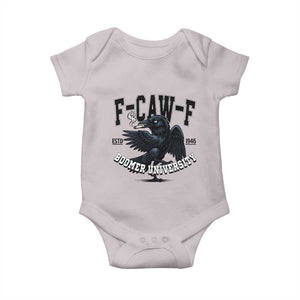 F Caw F Baby Onesie Baby Boomer University Funny Gift TS12 Ice Gray Print Your Wear