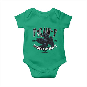 F Caw F Baby Onesie Baby Boomer University Funny Gift TS12 Irish Green Print Your Wear