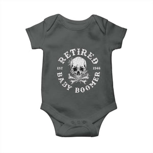 Funny Baby Boomer Retirement Baby Onesie Gift For Generation TS12 Dark Heather Print Your Wear