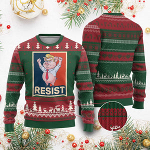 Funny Freedom Pig Resistance Movement Political Satire Meme Gift Ugly Christmas Sweater TS12 Red Green Print Your Wear