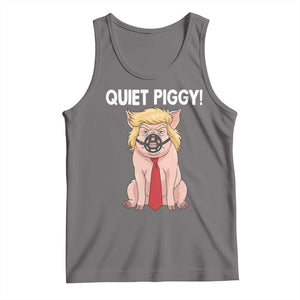 Quiet Quiet Piggy Tank Top Funny Sarcastic Political Anti Authoritarian TS12 Deep Heather Print Your Wear