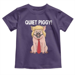 Quiet Quiet Piggy Toddler T Shirt Funny Sarcastic Political Anti Authoritarian TS12 Purple Print Your Wear