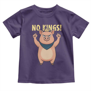 No Kings Pig Toddler T Shirt Resistance Movement Anti Authoritarian Gift TS12 Purple Print Your Wear