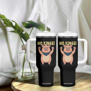 No Kings Pig Tumbler With Handle Resistance Movement Anti Authoritarian Gift TS12 Print Your Wear