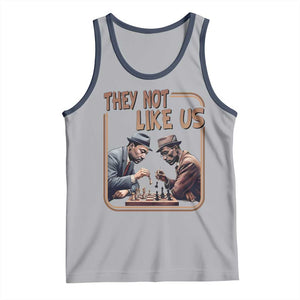 MLK And Malcolm X Tank Top They Not Like Us Revolutionary Leaders TS12 Athletic Heather Navy Print Your Wear