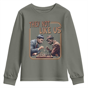 MLK And Malcolm X Youth Sweatshirt They Not Like Us Revolutionary Leaders TS12 Military Green Print Your Wear
