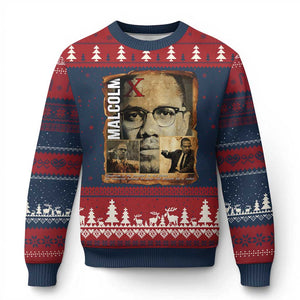 Education Is The Passport To The Future Ugly Christmas Sweater Malcolm X Quote TS12 Navy Red Print Your Wear