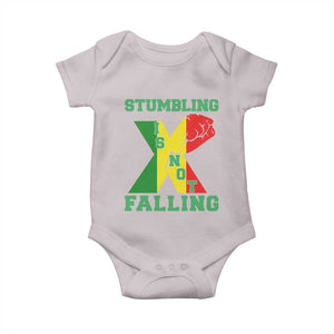 Stumbling Is Not Falling Baby Onesie African American Black History Month TS12 Ice Gray Print Your Wear
