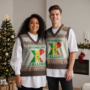 Stumbling Is Not Falling V-Neck Knit Sweater Vest African American Black History Month TS12 Mocha Mousse Print Your Wear