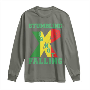 Stumbling Is Not Falling Long Sleeve Shirt African American Black History Month TS12 Military Green Print Your Wear