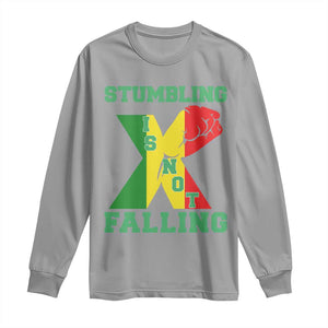 Stumbling Is Not Falling Long Sleeve Shirt African American Black History Month TS12 Sport Gray Print Your Wear