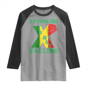Stumbling Is Not Falling Raglan Shirt African American Black History Month TS12 Sport Gray Black Print Your Wear