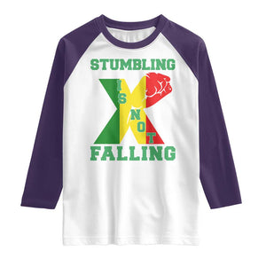 Stumbling Is Not Falling Raglan Shirt African American Black History Month TS12 White Purple Print Your Wear
