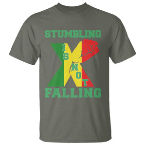 Stumbling Is Not Falling T Shirt African American Black History Month TS12 Military Green Print Your Wear