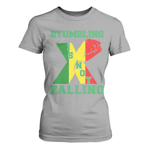 Stumbling Is Not Falling T Shirt For Women African American Black History Month TS12 Sport Gray Print Your Wear
