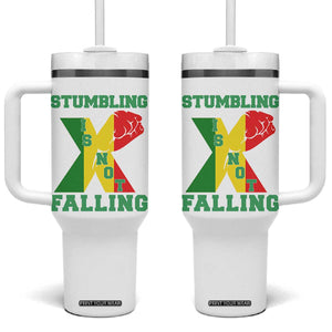 Stumbling Is Not Falling Tumbler With Handle African American Black History Month TS12 One Size: 40 oz White Print Your Wear