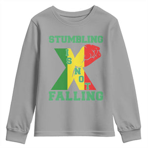 Stumbling Is Not Falling Youth Sweatshirt African American Black History Month TS12 Sport Gray Print Your Wear