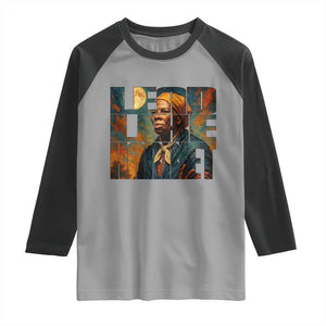 Lead Like Harriet Raglan Shirt Black History Month Juneteenth Quote TS12 Sport Gray Black Print Your Wear