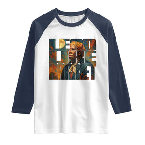 Lead Like Harriet Raglan Shirt Black History Month Juneteenth Quote TS12 White Navy Print Your Wear