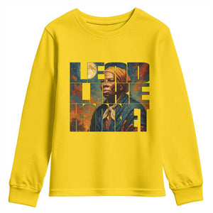 Lead Like Harriet Youth Sweatshirt Black History Month Juneteenth Quote TS12 Daisy Print Your Wear