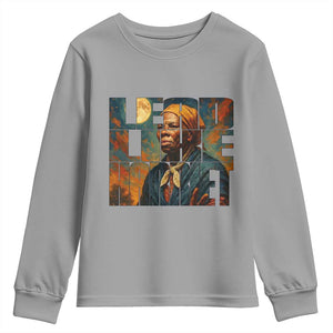 Lead Like Harriet Youth Sweatshirt Black History Month Juneteenth Quote TS12 Sport Gray Print Your Wear