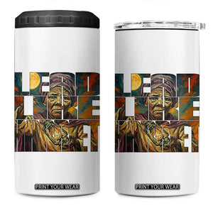 Lead Like Harriet 4 in 1 Can Cooler Tumbler Black Women Leadership Quote TS12 One Size: 16 oz White Print Your Wear