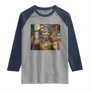 Lead Like Harriet Raglan Shirt Black Women Leadership Quote TS12 Sport Gray Navy Print Your Wear
