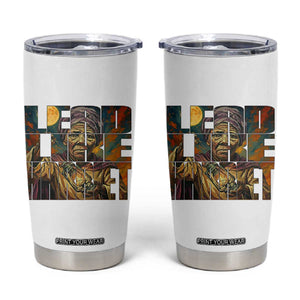 Lead Like Harriet Tumbler Cup Black Women Leadership Quote TS12 White Print Your Wear