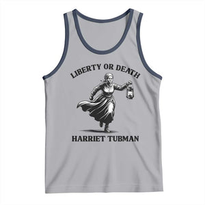 Liberty Or Death Tank Top Harriet Tubman Quote TS12 Athletic Heather Navy Print Your Wear