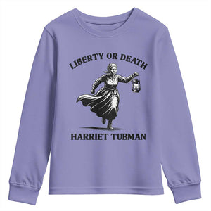 Liberty Or Death Youth Sweatshirt Harriet Tubman Quote TS12 Violet Print Your Wear