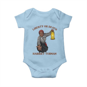 Harriet Tubman Freedom Quote Baby Onesie Liberty Or Death TS12 Light Blue Print Your Wear