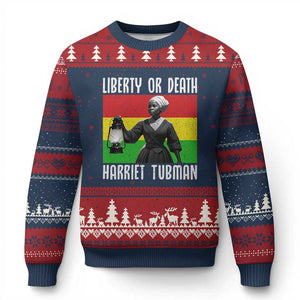 Harriet Tubman Women Leadership Ugly Christmas Sweater Liberty Or Death TS12 Navy Red Print Your Wear