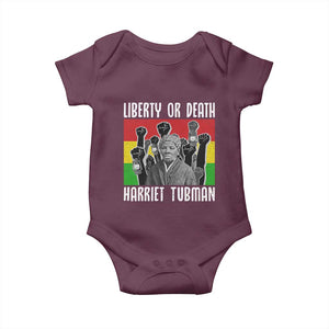 Harriet Tubman Baby Onesie Liberty Or Death Women Empowerment Quote TS12 Maroon Print Your Wear